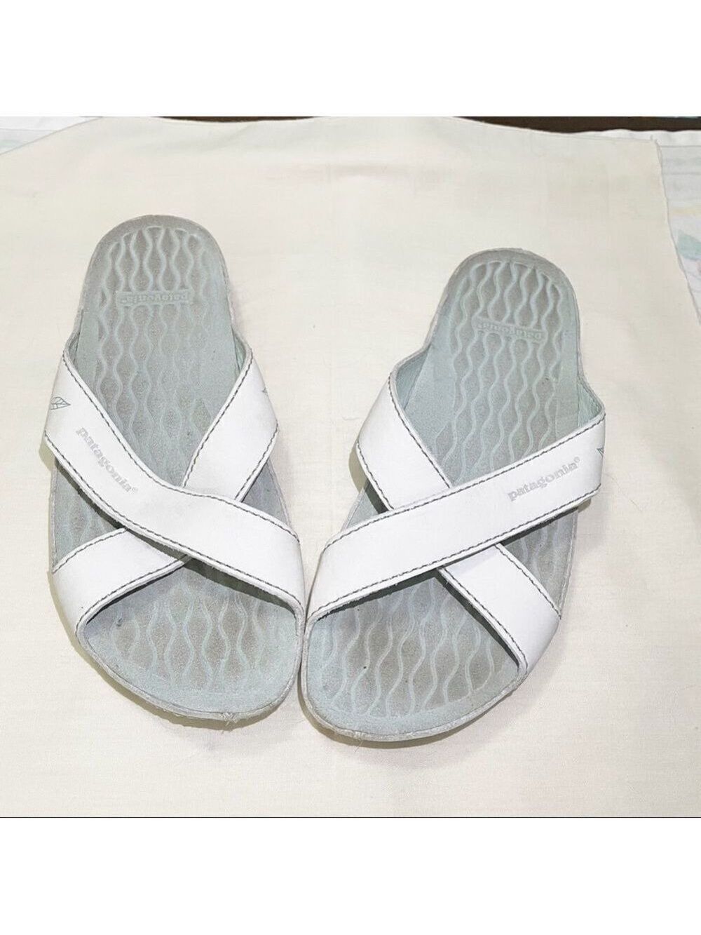 Patagonia Sky Dancer Mist Leather Slip-On Sandals